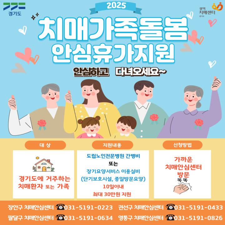 경기도 내 치매가족의 돌봄부담 경감을 위한 『치매가족돌봄 안심휴가지원』